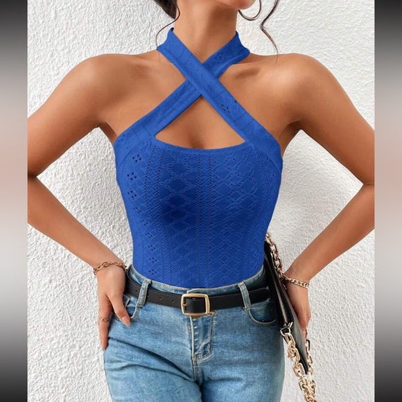 Boho crisscross front halter top - Picture 5 of 15